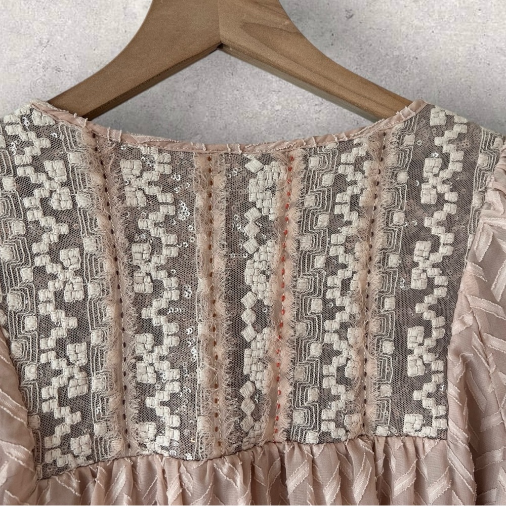 Anthropologie One September Anwen Peasant Dress Pink Size XS - Picture 10 of 11